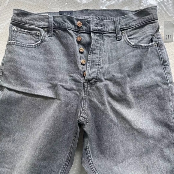 Gap Women's Cheeky Straight High Rise Jean 32/14 short Gray NEW - Picture 4 of 13